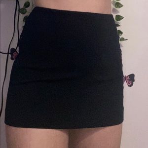 black mini skirt